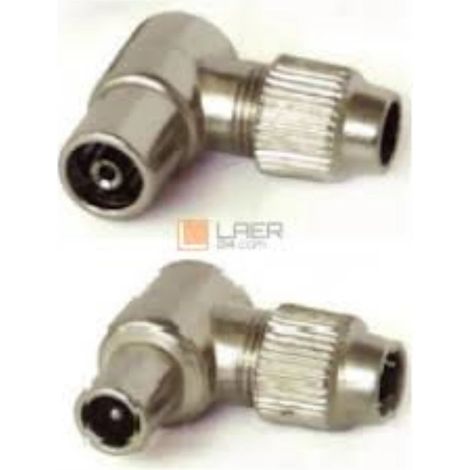 Connettore metallico maschio ad angolo per antenna REF 70122