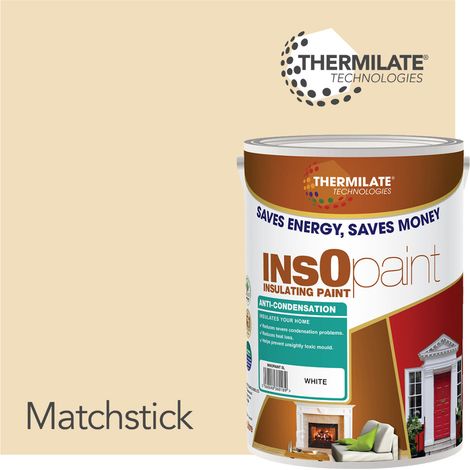 InsOpaint Anti Condensation Paint - Stops Condensation on Interior Walls & Ceilings - Matchstick - 5L (1/5)