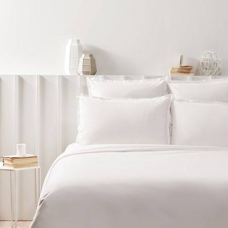 Housse de Couette 200 x 200 cm Blanc - Couette Coton Confort
