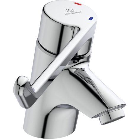 Ideal Standard Grifo Seguridad Lavabo Ceraplus,s.Vaciador, Palanca 180mm, Salida 108mm, Cromo, B8221AA