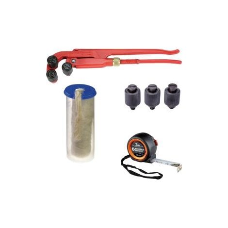 ROTHENBERGER Gewinde-Aufraugerät 3/8-2" + HANFSPENDER mit ROLLE 40G/40M + 3x Ersatz-Aufraurollen + Bandmaß - 56500-70623-56501-Set (1/5)