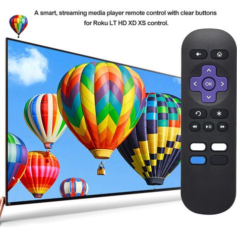 Intelligente Infrarot-Funkfernbedienung als Ersatz für Roku 1, 2, 3, 4, LT, HD, XD und XS Streaming-Media-Player – Schwarz (1/5)