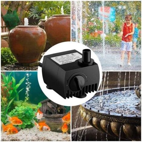 VURAHOME - Pompe pour aquarium ultra-silencieuse 48GPH (180L/H) 3W – Débit max pour bassins et fontaines – Protection IPX8 (1/4)