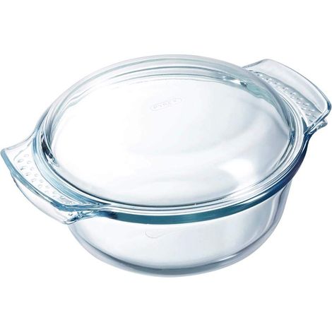 Pyrex Classic Casseruola tonda con coperchio a tegame in vetro borosilicato, 4.9 L