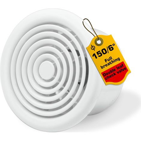 Ventilateur de salle de bain 150 mm puissant avec clapet anti-retour, étanche 22 W, économe en énergie, ventilateur mural silencieux pour salle de bain, WC, cuisine, salon, serre et garage (1/5)
