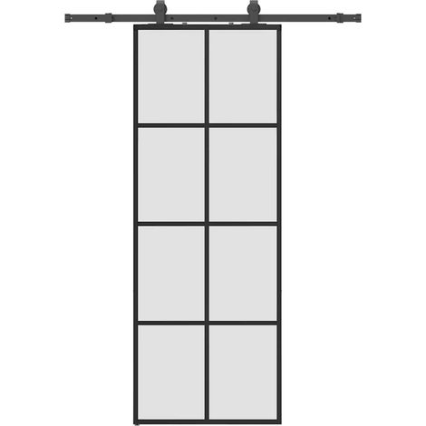 Maison Exclusive - Puerta corredera con juego herrajes negro 76x2