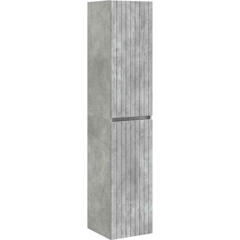Wall-mounted Bathroom Cabinet Concrete Grey 33 x 34.5 x 160 cm vidaXL