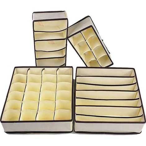 OrganisateuRôtiroir, Boîte de rangement tissu, organisateur de placard vetement, dressing rangement vetement pour chambre à coucher, separateuRôtiroirs pour vêtements soutiens-gorge chaussettes etc-Fe (1/3)