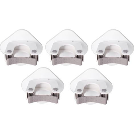 5Pcs Porte-Serpillère Multifonctionnel Sans Percussion, Crochet Mural pour Balai et Vadrouille, Usage Salle de Bain et Cuisine (1/5)