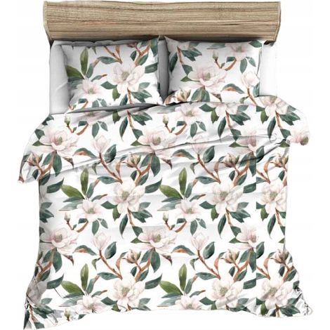 Bettwäsche-Set 160x200 cm, dicke Baumwolle, Blumenmuster