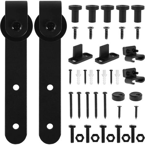 Kit de quincaillerie for Porte de Grange coulissante, Lisse et silencieuse, kit de Rail for Porte de Grange Super Mini, Assemblage Facile, Accessoires for Panneau de Porte de Placard (1/5)
