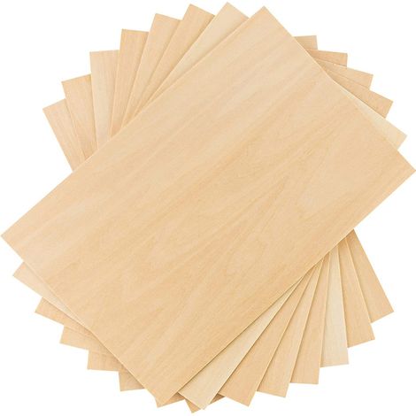 10 paneles de madera de tilo natural de 150x100x2 mm, superficie lisa para maquetas, bricolaje y decoración. (1/5)