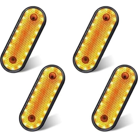 Biqing [4.6Inch] 10PCS Feux de Position LED 24V,20LED Feu de Position Latéral Feux de Gabarit LED Éclairage Côté Indicateur de Dégagement pour Remorque/Camion/Bateau (jaune-4X) (1/5)