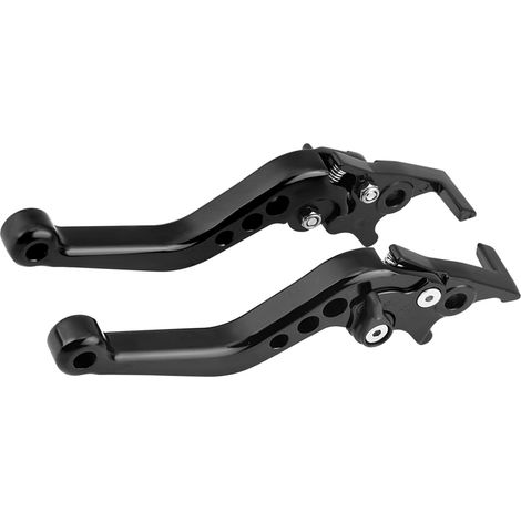 Paar schwarze CNC-gefräste Aluminium-Doppelscheibenbremshebel für Motorrad und Roller, Zubehör zur Leistungssteigerung. (1/5)
