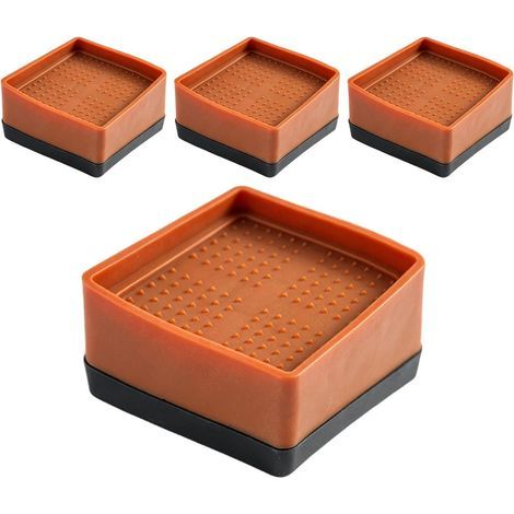 Rehausseurs de Lit 4 Pièces Pieds Rehausseurs Carrés Empilables pour Meubles,Support Rehausseur De Table - Convient pour votre Maison, Appartement, Ferme, Chambre, Cuisine, Salon, Buanderie et Burea (1/5)