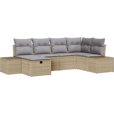 Maison Exclusive - Set di divani con cuscino 6 pcs polyrattan (1/5)