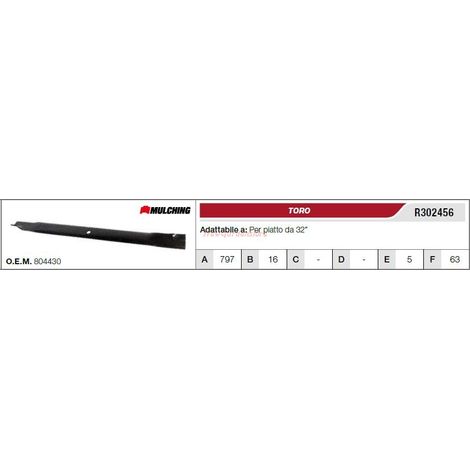 TORO Rasentraktor Rasenmäher Rasenmäher 32" Flachklinge R302456