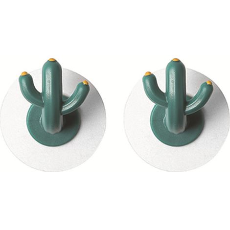 Set di 2 ganci decorativi da parete a forma di cactus, carini e con un forte adesivo per le chiavi dell'auto. (1/5)