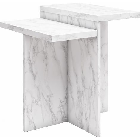 Brielle Table basse en effet marbre blanc (1/5)