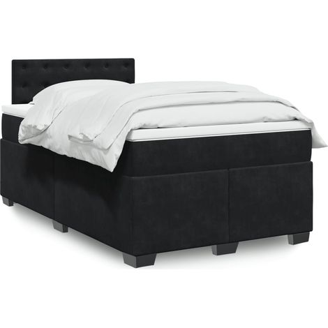 Cama box spring con colchón terciopelo negro 120x190 cm vidaXL (1/5)