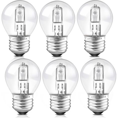 E27 G45 Glühbirne - 6er-Pack - Klarglas - Dimmbar 28W - Warmweiß 2700K - Für Kronleuchter (1/5)