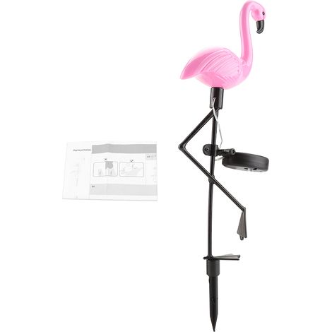 Lampe de jardin LED solaire en forme de flamant rose, décorative pour jardin, terrasse, allée (1/5)