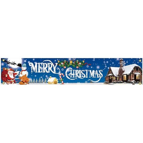 Weihnachtsbanner für die Veranda, 45 x 250 cm, leuchtende Farben, strapazierfähiges Material, für Garagentor und Weihnachtsfeiern (1/5)
