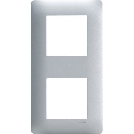 essensya Plaque 2 postes réversible entraxe 71mm Titane (WE492)