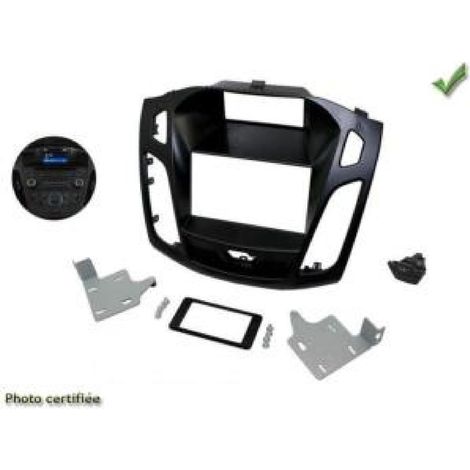 Kit 2 Din compatible avec FORD FOCUS ap15 Noir avec bouton warning FO001