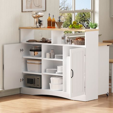 mobile credenza 110 cm piano pieghevole con sgabelli OKMYHOME (1/5)