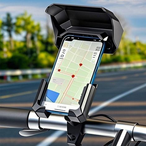 1 support téléphone vélo moto scooter, anti-vibration avec pare-soleil, compatible smartphones 4,7 à 7 pouces, usage extérieur (1/5)