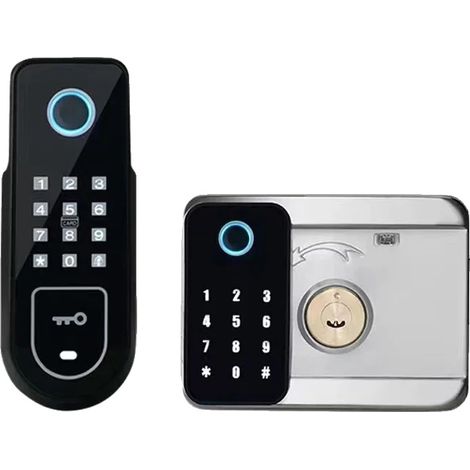 Smart Türschloss, Fingerabdruckzugang, Bluetooth-Konnektivität, Doppel-Fingerabdruck (1/2)