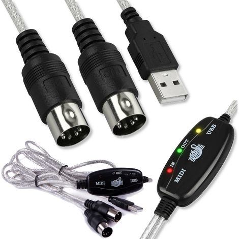 Adattatore USB MIDI IN - MIDI OUT, interfaccia 5 DIN, cavo adattatore a 16 canali (1/5)