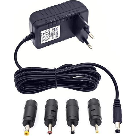 Adaptateur secteur 5 V 1.5 A 7.5 W avec connecteur DC 5.5 x 2.5mm, compatible avec prise jack 5.5 x 2.1 mm, 4 fiches alternatives 4.0 x 1.7mm, 3.5 x 1.35mm, 3.0 x 1.0mm, 2.5 x 0.7mm,chargeur mural (1/5)
