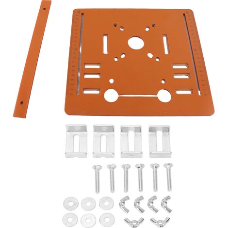 [JAMAIS UTILISÉ]Plaque de base pour machine de découpe, guide de scie circulaire, plateau inférieur, plaque d'insertion pour travaux de menuiserie 28x25cm (1/5)
