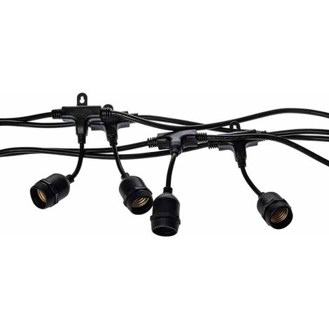 Guirlande extérieure 10 m 10xE27 IP44 noire Eko-Light (1/5)