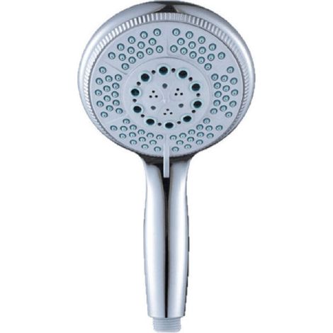 Handheld shower with 5 nozzles – Adjustable – High pressure function – Chrome-plated ABS – Shower head with self-cleaning silicone nozzles and ergonomic handle