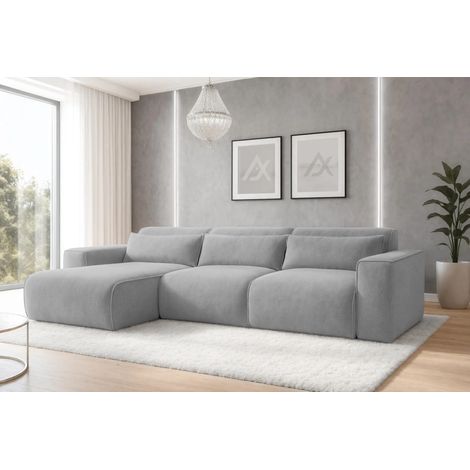 AX LIVING Wohnlandschaft mit Schlaffunktion Ruyam Dunkelgrau Sofa 310 cm L