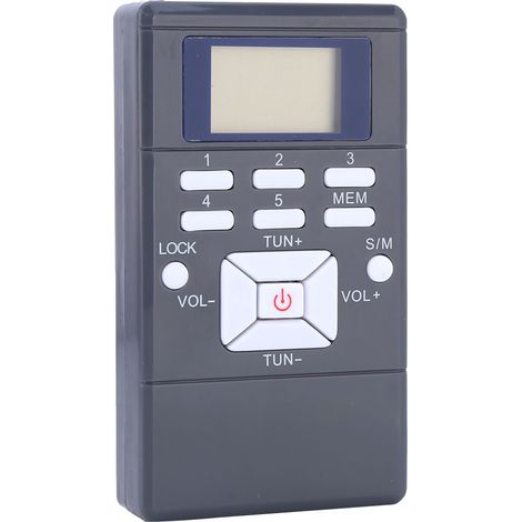 Radio FM Portable Mini LCD avec Traitement Numérique du Signal et Écouteurs Gris (1/2)