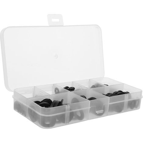 boîte de rondelles plates en nylon noir assortiment de