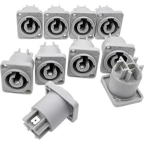 Lot de 10 connecteurs Powercon 3 broches 20 A 250 V pour panneaux de haut-parleurs, éclairage LED et de scène. (1/4)