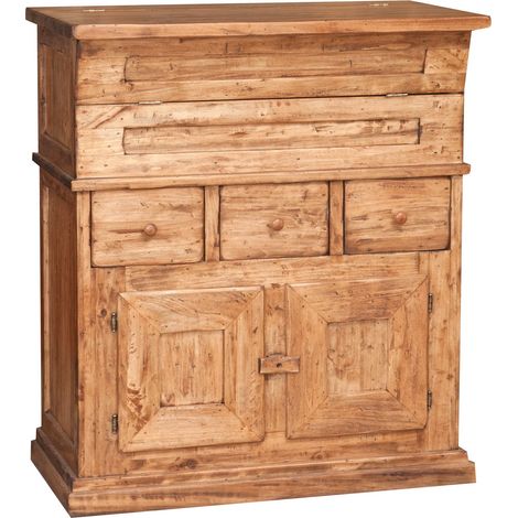 Madia in legno massello di tiglio finitura naturale 81x45x92 cm (1/5)