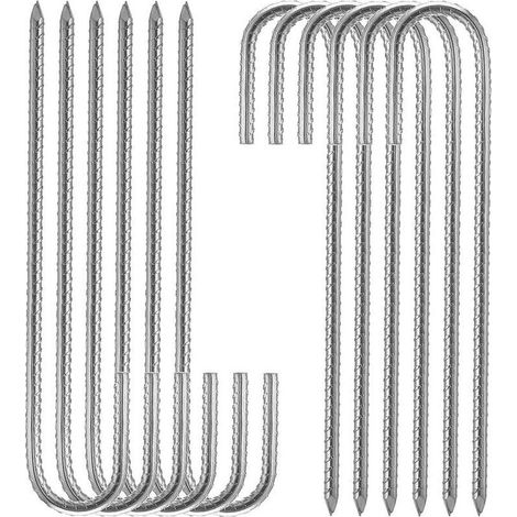 argent Piquets de fixation sol XL, Sardines, Lot de 10, galvanis, tente, 30 cm, Acier lectrozingu (1/4)