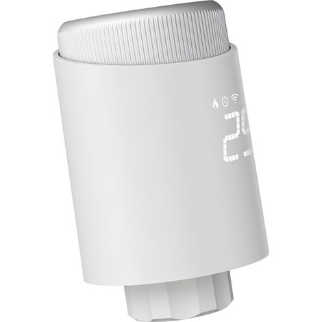 Thermostat Radiateur Intelligent Zigbee Tuya - Contrôle via App et Alexa, Programmation Hebdomadaire, Ecran Orientable, IP20, Blanc (1/4)