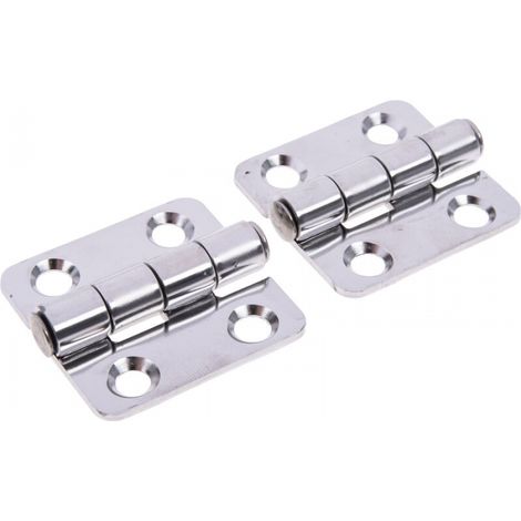 Set mit 2 Edelstahlscharnieren, 37 mm x 35 mm x 2 mm (1/4)
