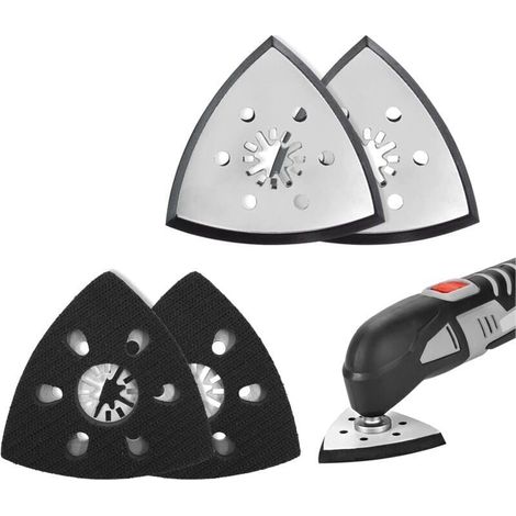 Almohadilla de lija triangular de 4 piezas, almohadilla de lijadora Parkside, almohadilla de lijadora triangular, accesorio multiherramienta Parkside, almohadilla de lijadora triangular (93 mm) TRIMEC (1/4)