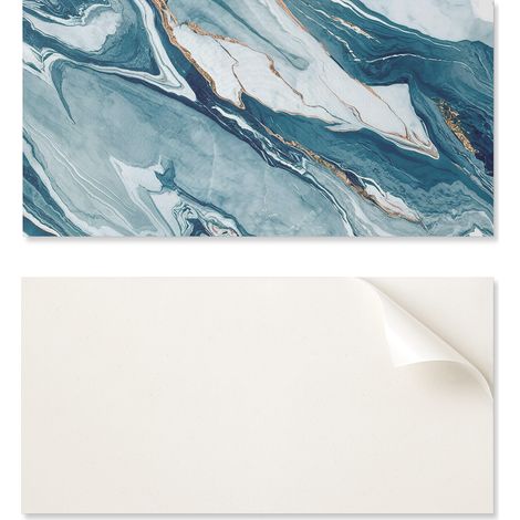 Azulejos decorativos de pared de vinilo autoadhesivo con dise帽o abstracto de olas en movimiento, 6x60x30 cm.
