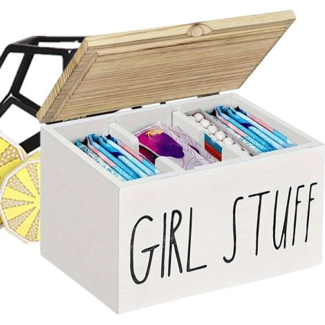 Storage Container Bath Tampon Organizer Wooden Organizer