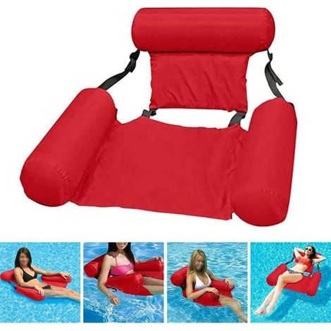 Hamac flottant gonflable sur l'eau - - Rouge - PVC+nylon - 120100 cm - Adulte - Extérieur (1/4)