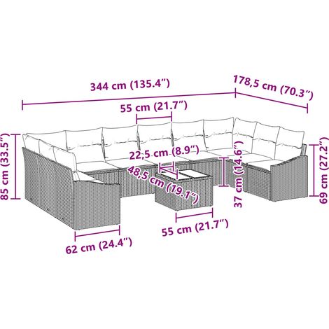 Maison Exclusive - Gartensofa-set mit Speicher Beige und Creme Po